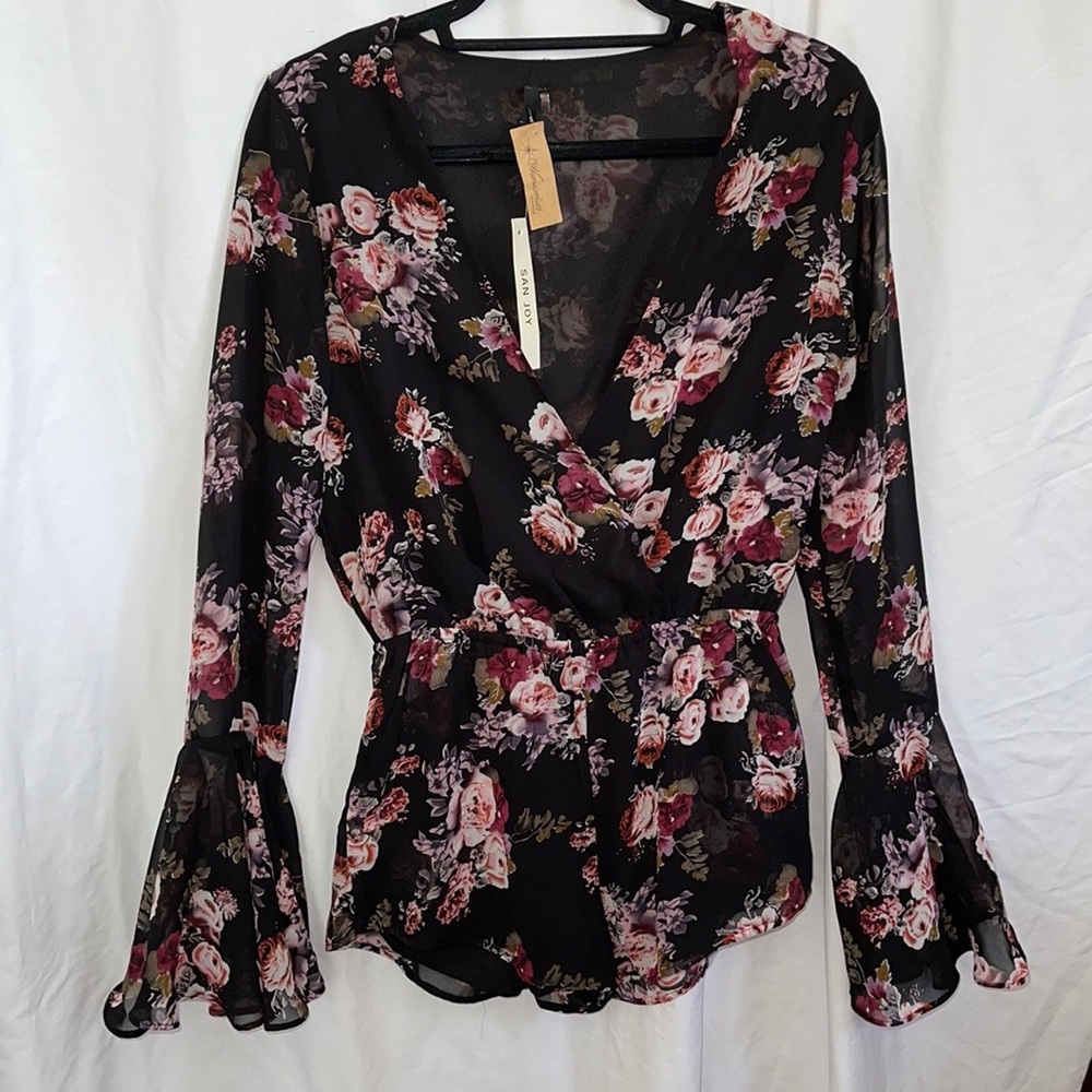 SAN JOY Boutique Floral Goddess Romper NWT
